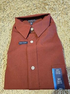 Croft & barrow Men's Easy Care Button-Down Shirt - Rust, 16.5, 32/33